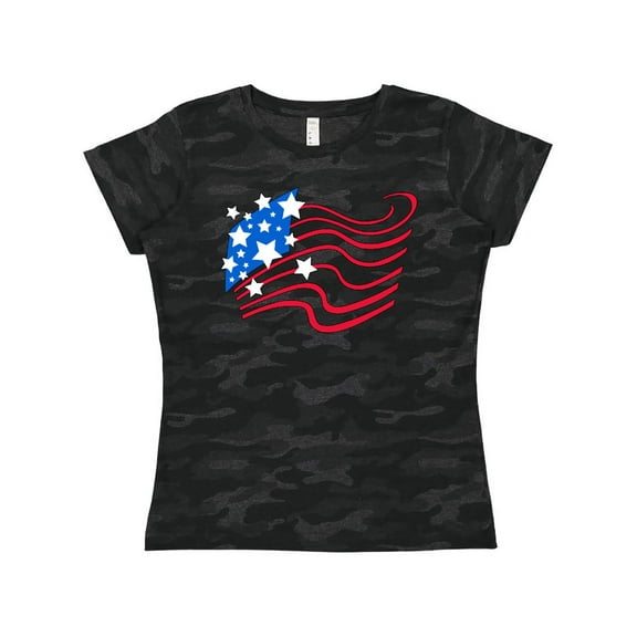 Inktastic Stylized American Flag Fourth of July Women's T-Shirt