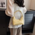 thumbnail image 3 of Bolso de hombro para mujer Bolso de hombro simple de cuero de PU Bolso de mensajero con cadena (Amarillo), 3 of 6