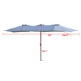 thumbnail image 6 of Twin 9' x 15' ft. feet Outdoor Patio Rectangular Market Umbrella - Blue, 6 of 7