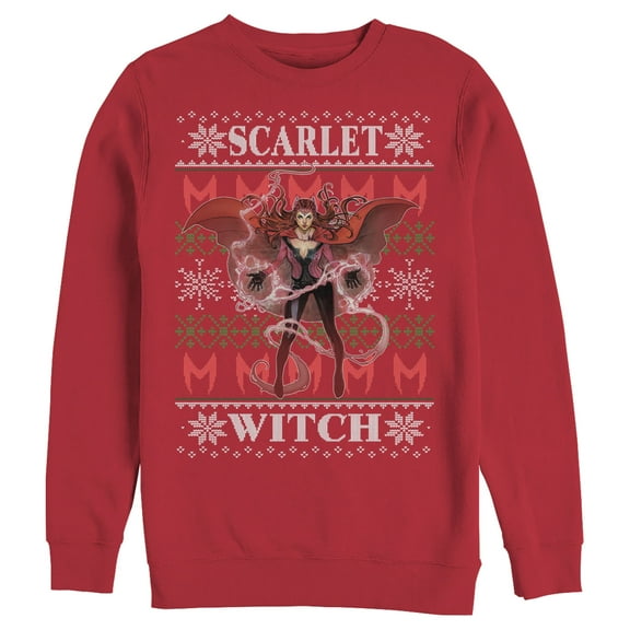Men's Marvel Ugly Christmas Scarlet Witch Sweatshirt Red Small