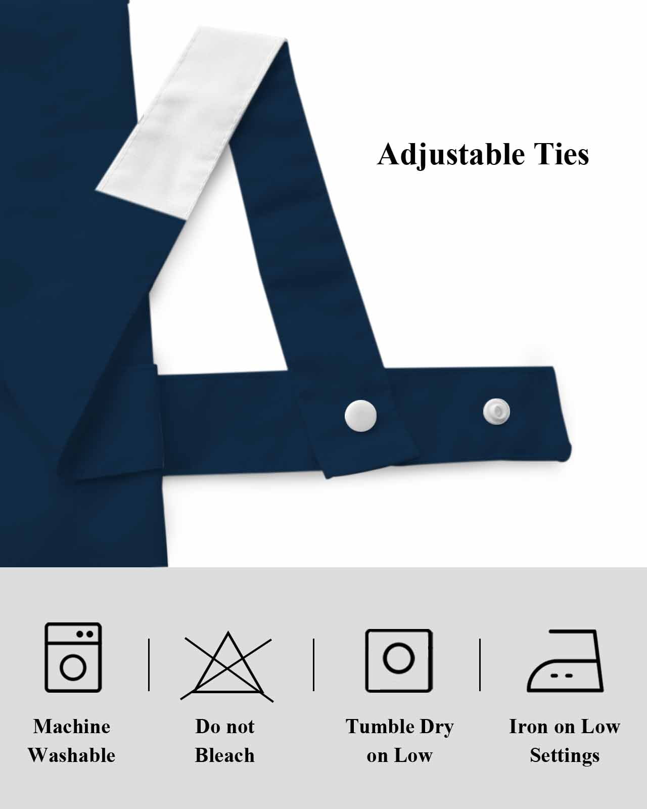 Navy Blue Tie Up Valances Curtain, Stripe Gold Anchor Pattern Kitchen Valances for Windows Decor, Rod Pocket Short Curtains Set for Bedroom/Bathroom, 54"x18"