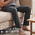 thumbnail image 3 of U2SKIIN Mens Cotton Pajama Pants, Soft Lounge Pant with Pockets Lightweight Sleep Pj Bottoms,(Dark Grey Mel,L), 3 of 6