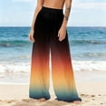 thumbnail image 7 of Tauxra Chiffon Bohemian Print Wide Leg Beach Pants for Women, Lightweight Loose Fit Swimwear Coverup Bottoms, 7 of 7