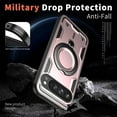 thumbnail image 3 of KOMI Magnetic Case for Google Pixel 9A with Rotatable Ring Holder [Compatible with MagSafe] Military Shockproof Kickstand Protective Case for Google Pixel 9A, Rose Gold, 3 of 5