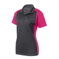 thumbnail image 5 of Sport Tek Adult Female Women Plain Short Sleeves Polo Iron Gy/Pk Ras X-Large, 5 of 6