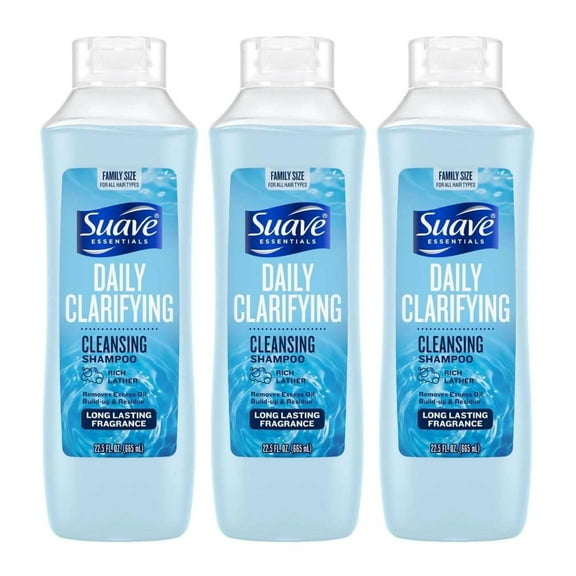 Suave Daily Clarifying Cleansing Shampoo 22.5 fl oz (Pack of 3)