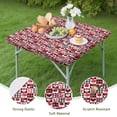 thumbnail image 4 of Red and Black Christmas Love Pattern Square Fitted Tablecloth with Elastic Edge,Square Table Cover,Washable Elastic Table Cover for Home Kitchen Party Decor 34"x34", 4 of 6
