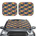thumbnail image 2 of Xecao Burning Rugby Balls for Foldable Car Sun Shades (2-Pack) offer sun protection with an easy-fold design for convenient windshield shading., 2 of 7