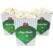 Baseball Themed Mini Popcorn Favor Boxes for Birthdays, Sport Events, and Customized Parties - 20 Count