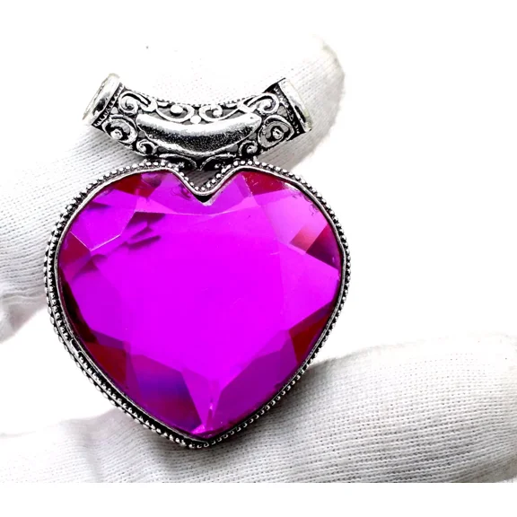 Pink Tourmaline Gemstone Pendant 925 Sterling Silver Handmade Jewelry Size-2