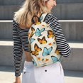 thumbnail image 5 of Disketp Butterflies print Canvas Backpack Lightweight Travel Daypack Student Rucksack Laptop Backpack-Small, 5 of 5