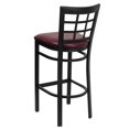 thumbnail image 2 of 2 Pk. HERCULES Series Black Window Back Metal Restaurant Barstool - Burgundy Vinyl Seat, 2 of 8