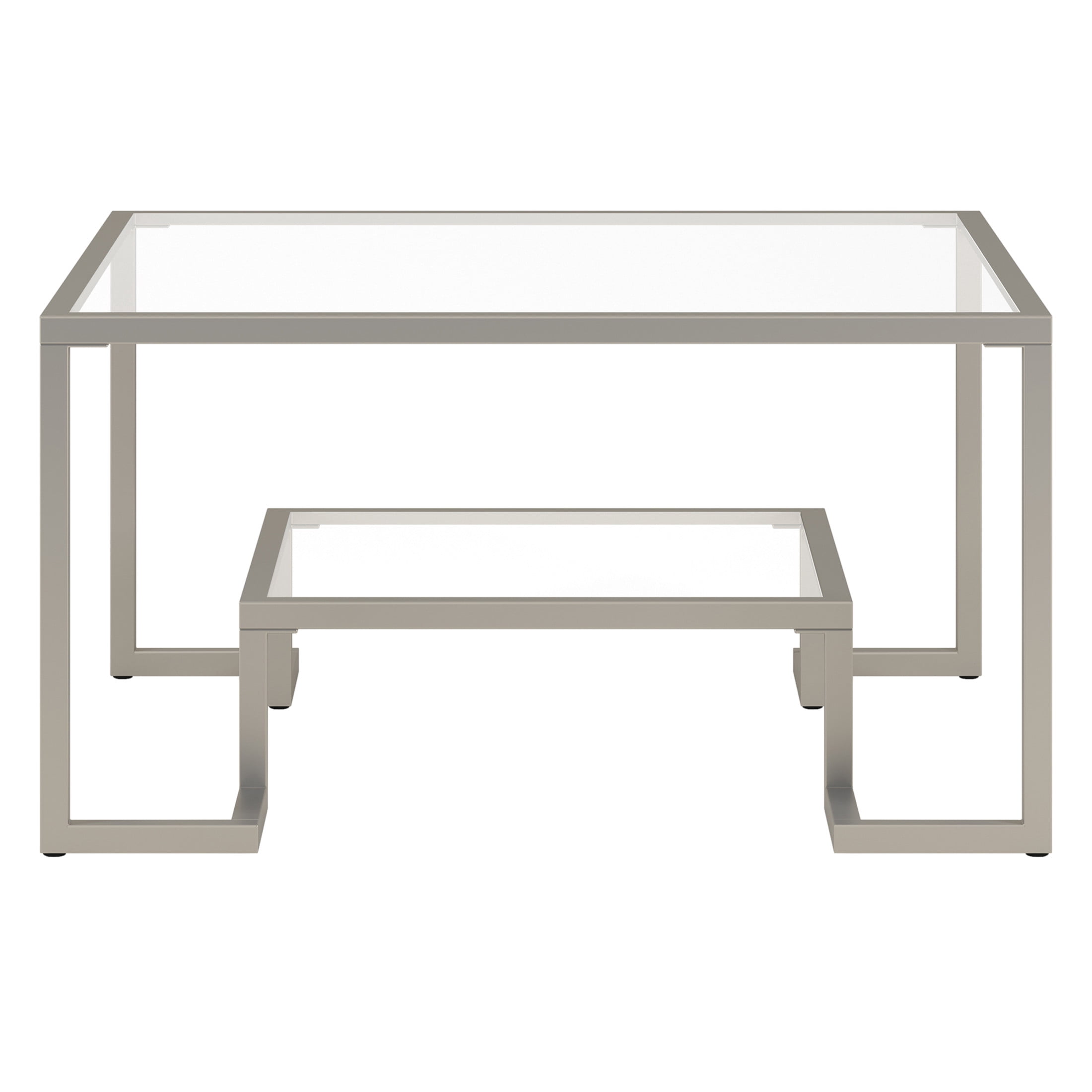 Evelyn&Zoe Satin Nickel Square Coffee Table