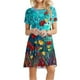 thumbnail image 1 of Puntoco Vestido De Manga Corta Para Mujer Vestido De Cuello Redondo Con Estampado Floral Vestido De Cuello Redondo De Manga Corta Color L,Regalos Para Mujer Joven, 1 of 5