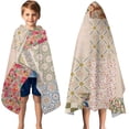 thumbnail image 3 of Pioneer Flower Floral Print Pattern Hooded Bath Towel，50"x30" for Ages 3 To 12 Kids, Quick Dry Lightweight Soft Microfiber Hood Beach Towel Cover Up for Kids, 3 of 7