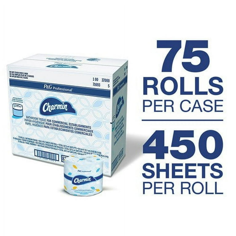 Commercial Bathroom Tissue, Septic Safe, Individually Wrapped, 2-Ply, White, 450 Sheets/Roll, 75 Rolls/Carton Commercial Bathroom Tissue, Septic Safe, Individually Wrapped, 2-Ply, White, 450 Sheets/Roll, 75 Rolls/Carton