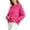 *Hot Pink, variant on Women's Crewneck Cable Knit Sweater,Loose Puff Long Sleeve Cropped Pullover Jumper ,Women's Plus L