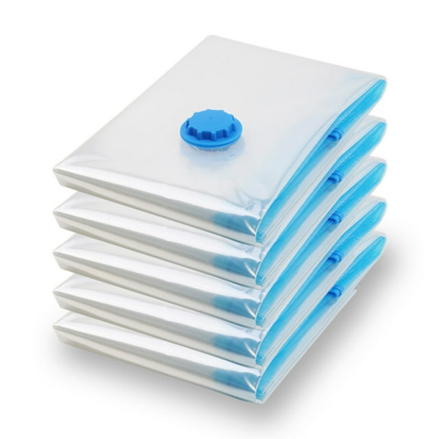 Sacs sous Vide Sacs de Rangement sous Vide Jumbo 5 Pcs Sac de Rangement sous Vide Gain de Place Sacs Compressés Voyage Réutilisable Grand - Sacs de Rangement en Plastique avec Fermeture Éclair Sacs sous Vide Sacs de Rangement sous Vide