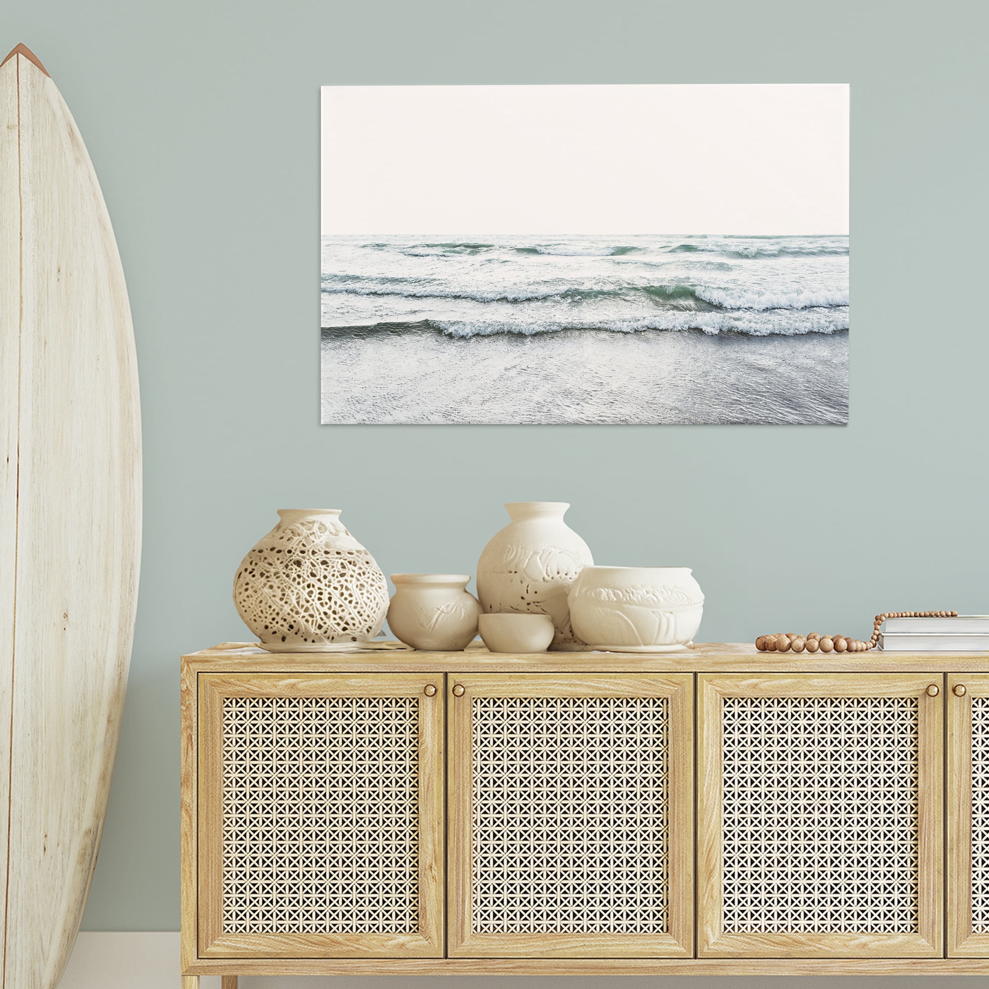 Stupell Industries Rolling Tide Waves Nautical & Beach Photography Wrapped Canvas Art Print Wall Art, 45 x 30