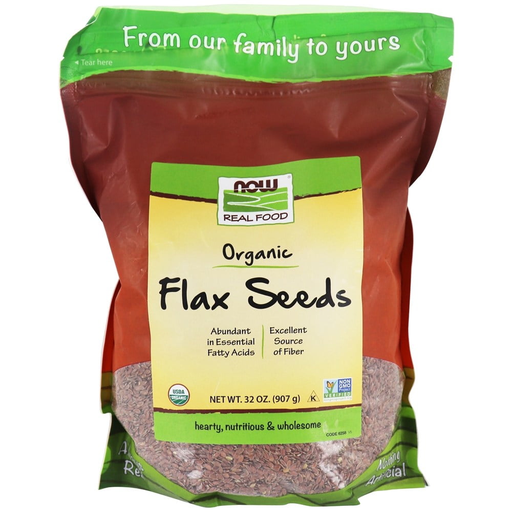 Now Foods Real Food Certified Organic Flax Seeds 2 lbs 907 g Walmart
