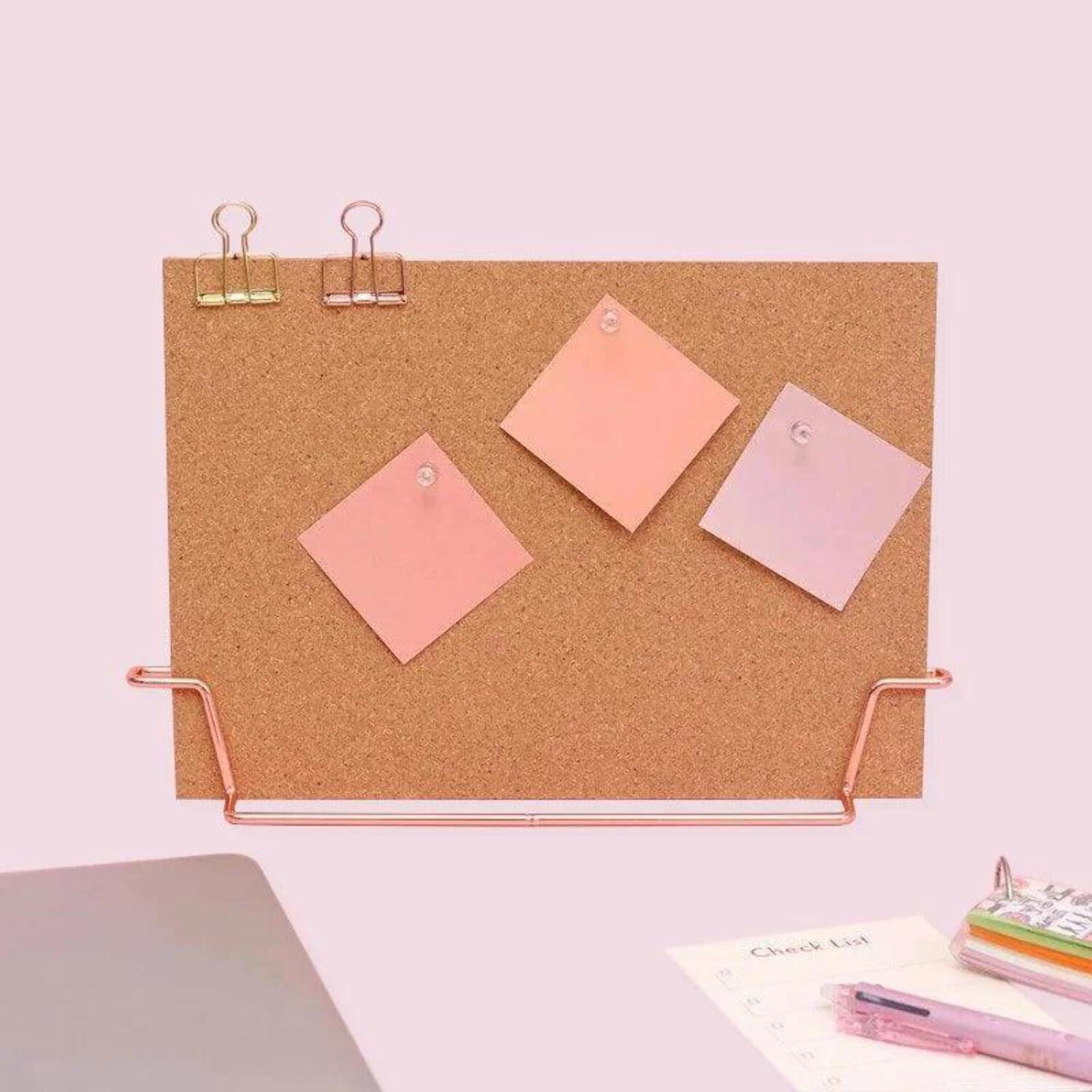 Multitasky Standing Cork Bulletin Board - Rose Gold