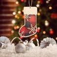 thumbnail image 4 of CuiLiyq Wooden Christmas Stocking Tree Ornaments, Wood Plaid Stocking Hanging Pendant, for Xmas DIY Crafts Christmas Tree Ornaments Holiday Party Home Decoration, 4 of 7