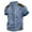 Blue, variant on Mens Henley Shirts Vintage Distressed Tops Lace Up Blouse Short Sleeve Casual Tee Shirts Gym Shirts Blue L