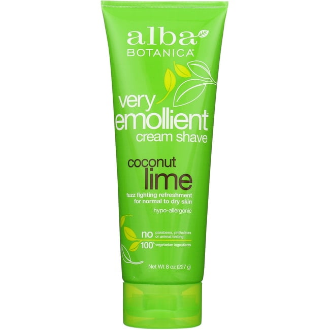 Alba Botanica Very Emollient Cream Shave - Coconut Lime 8 oz Cream