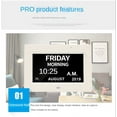 thumbnail image 5 of Homgreen Digital Calendar Day Clock - Large Digital Clock with Date and Day of Week for Seniors Impaired Vision,Elderly,Alzheimer with 12 Alarm Options,12/24H,AM/PM, 5 of 12