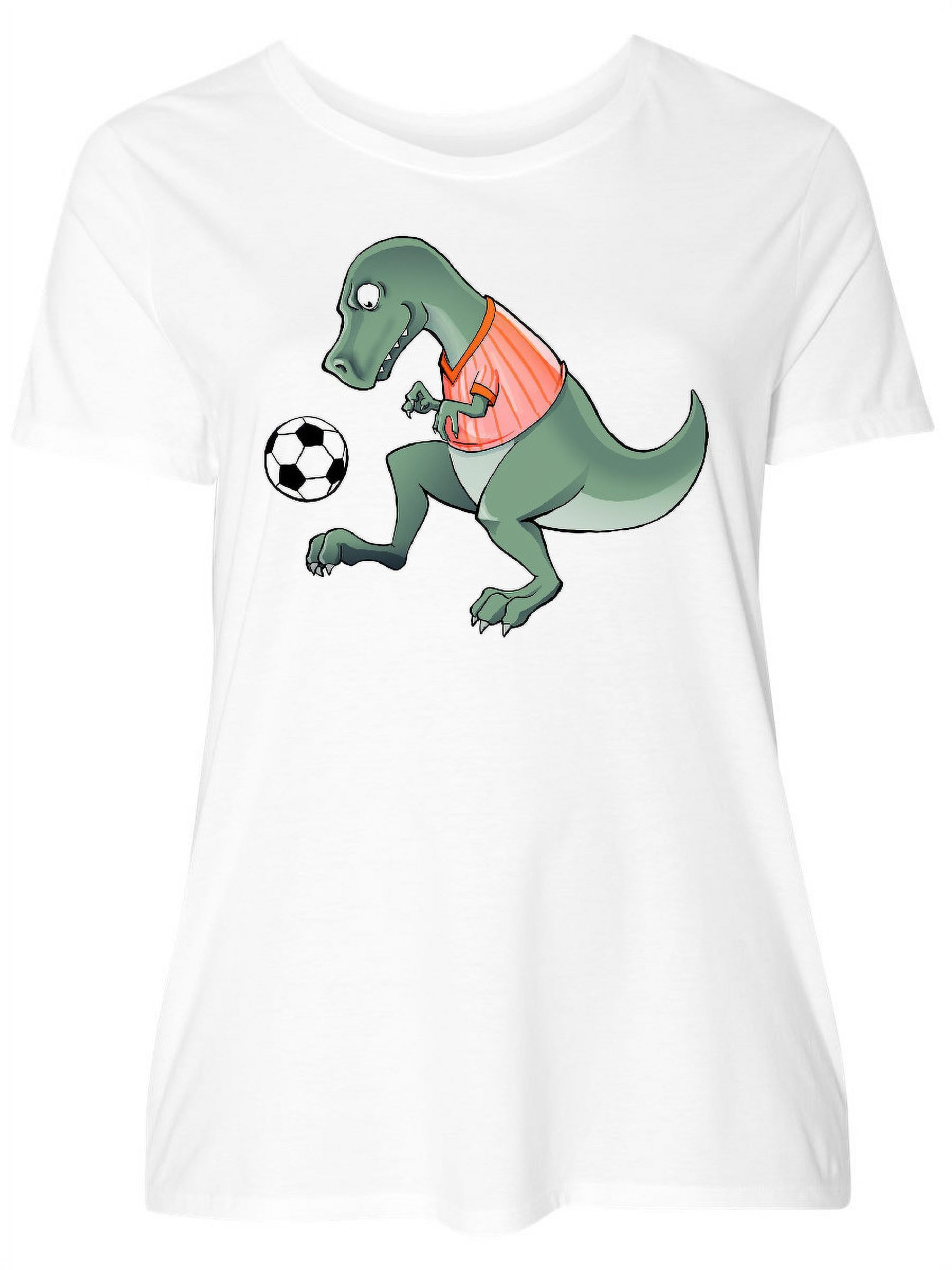 Inktastic Soccer Dinosaur Women's Plus 