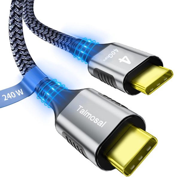 Cable Thunderbolt 4 Talmosal de 240 W y 1 m para iPhone MacBook Pro