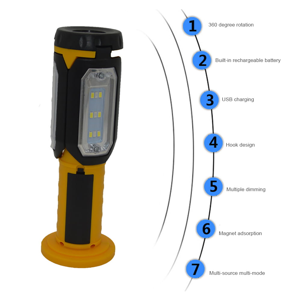 COB LED Work Lights Magnetic Outdoor Inspection Lamp Hand Torch Waterproof Light 