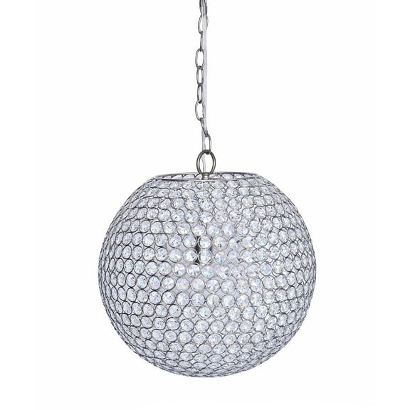 LumiSource Crystal Globe 14.75" Metal Pendant Lamp