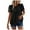 Black, variant on Towmus Womens Summer Tops Crewneck Short Sleeve Shirts Casual Chiffon Blouses Flowy Lace Hem Fashion Blouses