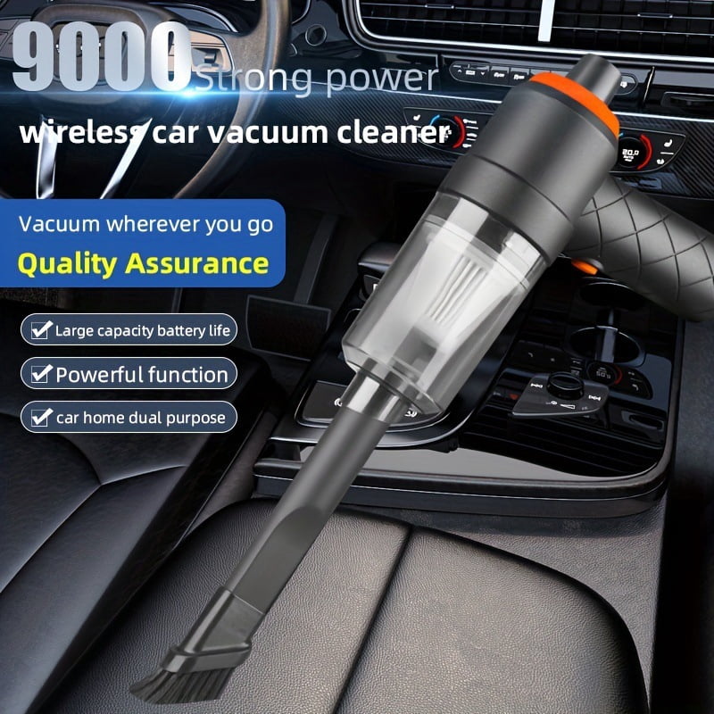 2-in-1 Portable Cordless Car Vacuum Cleaner with Powerful Suction and Air Dust Removal and Up to 30 Minutes of Run Time - Rechargeable Cordless Handheld Mini Car Vacuum with Carrying Case and Hose