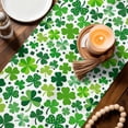thumbnail image 3 of St. Patrick's Day Table Runner - 108 Inch Long Spring Green Lucky Irish Clovers Cotton and Linen Blended Dress Scarves Farmhouse Table Runner for Kitchen Dining, Coffee Table, 13" x 108", 3 of 8