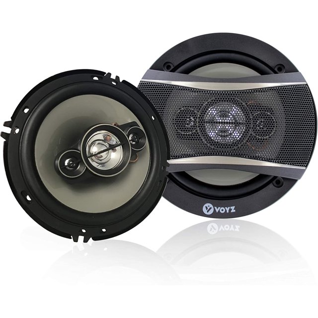 VOYZ 6.5" 3 Way Coaxial Car Speakers 375W High Performance Mids, Bass