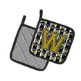 thumbnail image 2 of Carolines Treasures CJ1074-WPTHD Letter W Football Blue and Gold Pair of Pot Holders, 7.5HX7.5W, multicolor, 2 of 2