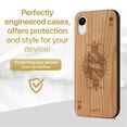 thumbnail image 2 of Case Yard Wooden Case Outside Soft TPU Silicone, Slim Fit Shockproof Wood Protective Phone Cover for Girls Boys Men and Women, Supports Wireless Charging King of Hearts Design case for iPhone-XR, 2 of 7