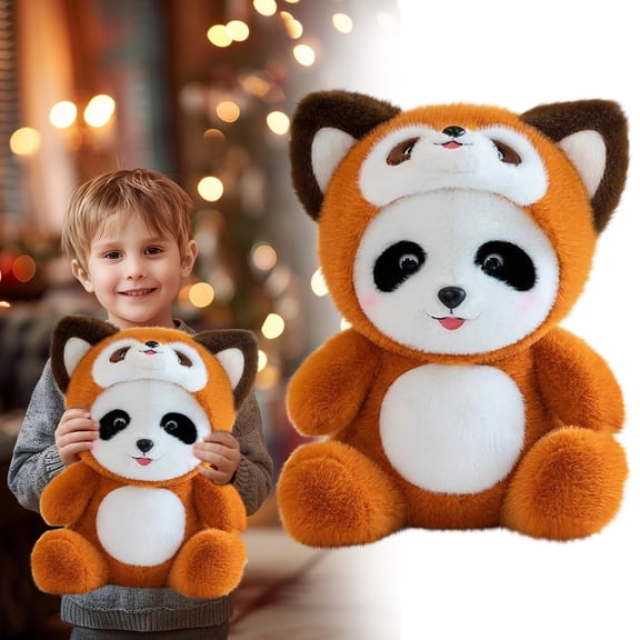 Goowood Red Panda Plush Panda Stuffed Animal 2 in 1 Cute Panda Plushie Toy Soft Red Panda Stuffed Animal Pillow for Kids Adults 13.7 Inch