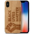 thumbnail image 1 of Case Yard Wooden Case Outside Soft TPU Silicone Slim Fit Shockproof Wood Protective Phone Cover for Girls Boys Men and Women Supports Wireless Charging Black Lives Matter Design case for iPhone-XS-Max, 1 of 7