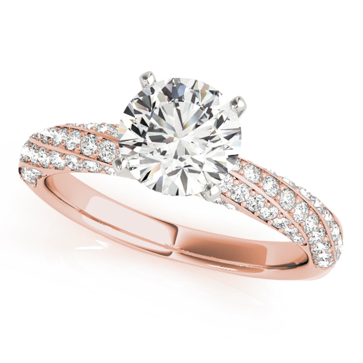MauliJewels 1 Ct. Diamond Engagement Ring For Women 14K Gold