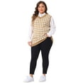 thumbnail image 3 of DARING DIVA Women's Plus V Neck Sleeveless Knit Oversized Sweater Vests 4X Brown, 3 of 6