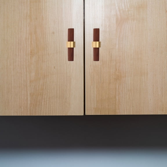 Masteelf 2pcs Modern Cabinet Handles Long Wooden Drawer Pulls For Kitchen Wardrobe And Cupboard Doors Comfortable Grip