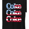 thumbnail image 3 of Coca-Cola - Coke Repeated Distressed American Flag Fill - Womens Short Sleeve Graphic T-Shirt, 3 of 5