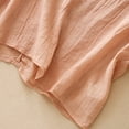 thumbnail image 4 of CUZIBR Women'S Cotton Linen Tank Top Loose Casual Pure Color Sleeveless Round Neck Ruched Boho Blouse Comfortable Breathable Summer Dailywear Shirt Work Spring Tee,Pink,Xl, 4 of 9