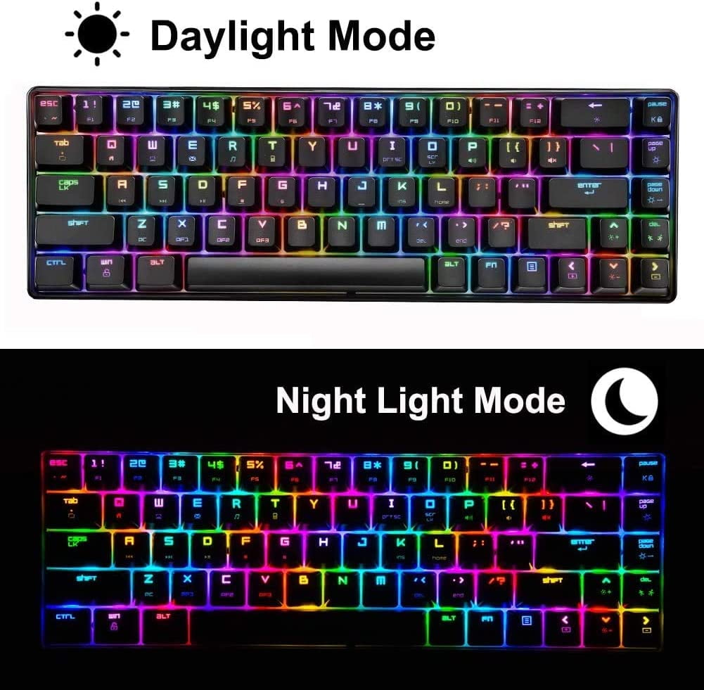 60% Mechanical Gaming Keyboard Red Switch Mini 68 Keys Wired Type C 18 Backlit Effects,Lightweight RGB 6400DPI Honeycomb Optical Mouse,Gaming Mouse Pad for Gamers and Typists (Black)