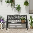 thumbnail image 2 of Outsunny 50” Steel 2-Seat Decorative Garden Bench, 2 of 10