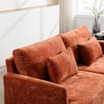 thumbnail image 4 of Breathable Orange Chenille Loveseat with Solid Wood Frame / Ideal for Relaxing at Home, 4 of 6