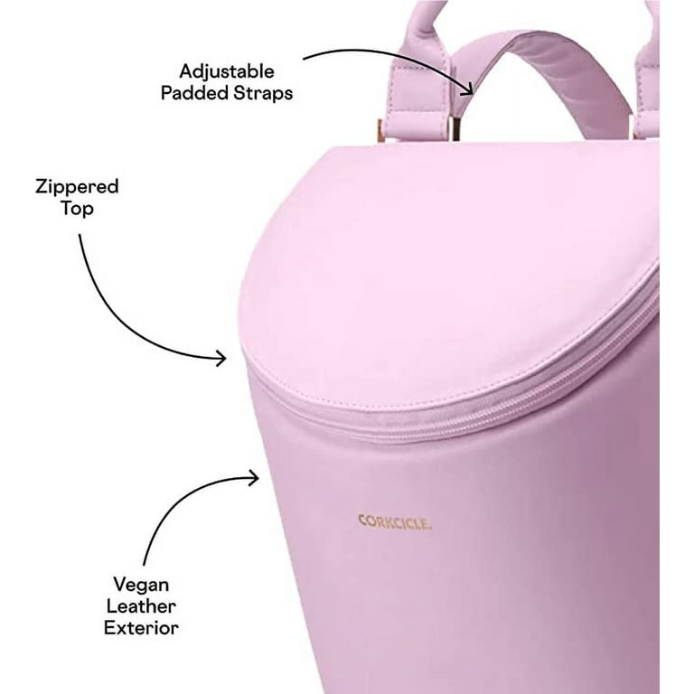 Corkcicle Eola Insulated Soft Cooler, Bucket Bag, Vegan Leather, Rose Quartz